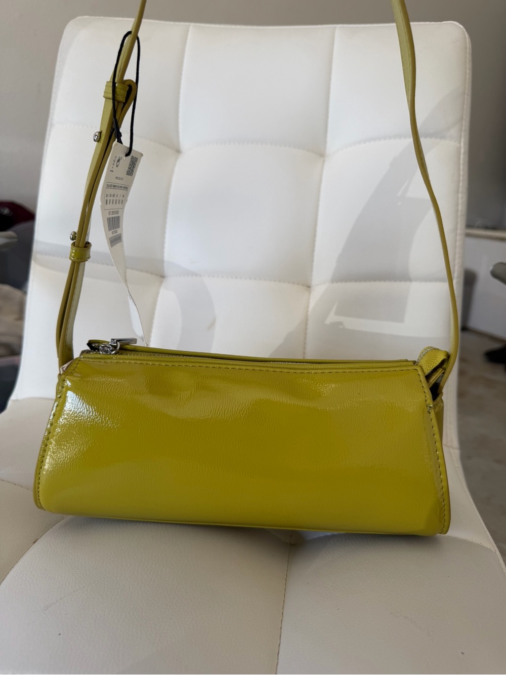 Zara Lime Patent Mini Shoulder Bag